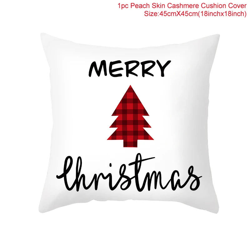 45cm Christmas Cushion Cover Navidad Merry Christmas Decorations For Home 2023 Xmas Noel Cristmas Ornaments New Year Gifts 2024