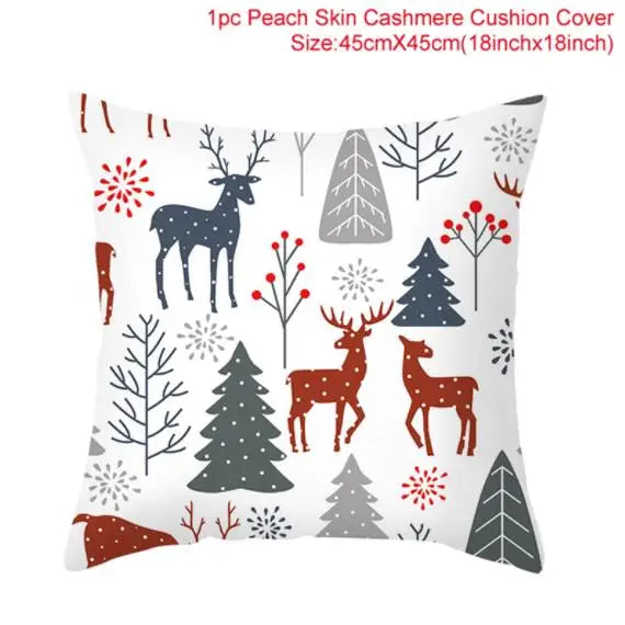 45cm Christmas Cushion Cover Navidad Merry Christmas Decorations For Home 2023 Xmas Noel Cristmas Ornaments New Year Gifts 2024