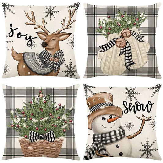 45cm Merry Christmas Cushion Cover Pillowcase 2023 Christmas Decorations for Home Ornament New Year Christmas Decor