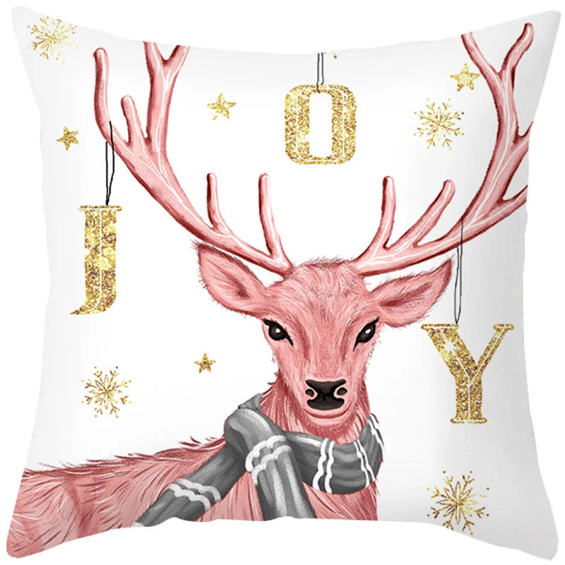 45cm Merry Christmas Cushion Cover Pillowcase 2023 Christmas Decorations for Home Ornament New Year Christmas Decor