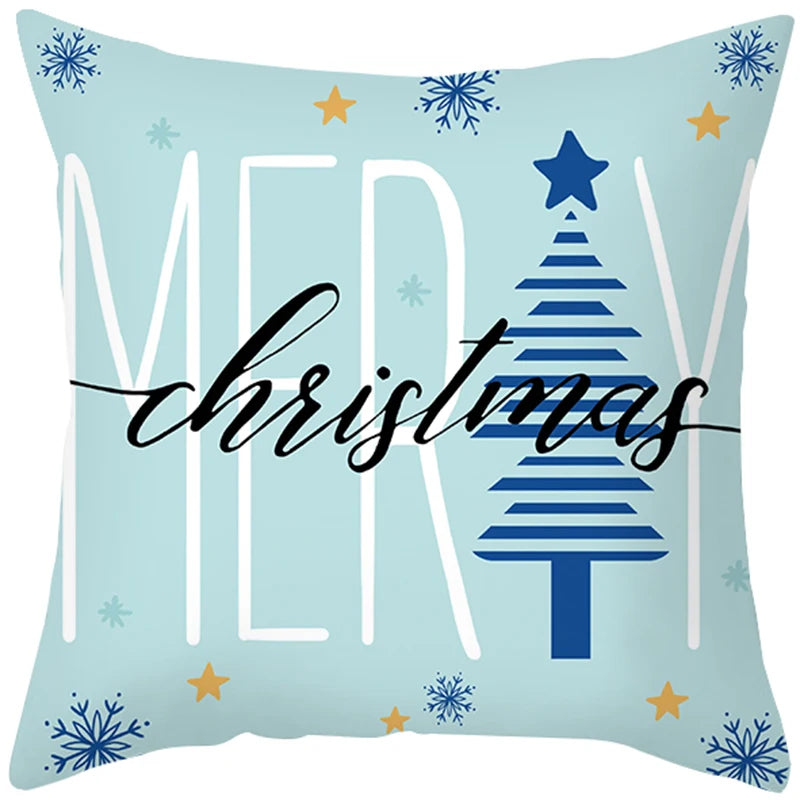 45cm Merry Christmas Cushion Cover Pillowcase 2023 Christmas Decorations for Home Ornament New Year Christmas Decor