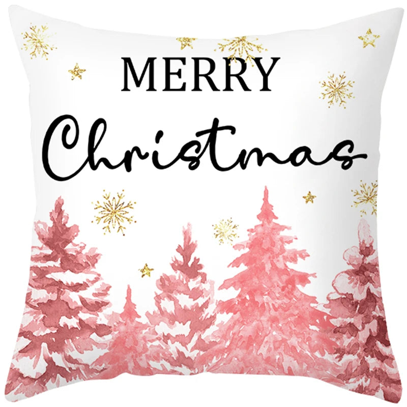 45cm Merry Christmas Cushion Cover Pillowcase 2023 Christmas Decorations for Home Ornament New Year Christmas Decor