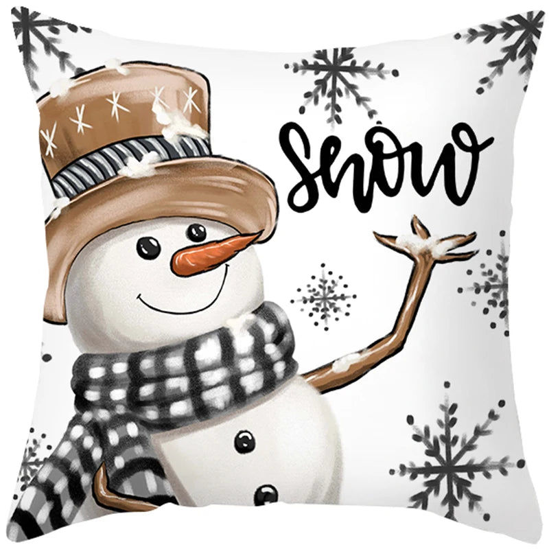 45cm Merry Christmas Cushion Cover Pillowcase 2023 Christmas Decorations for Home Ornament New Year Christmas Decor