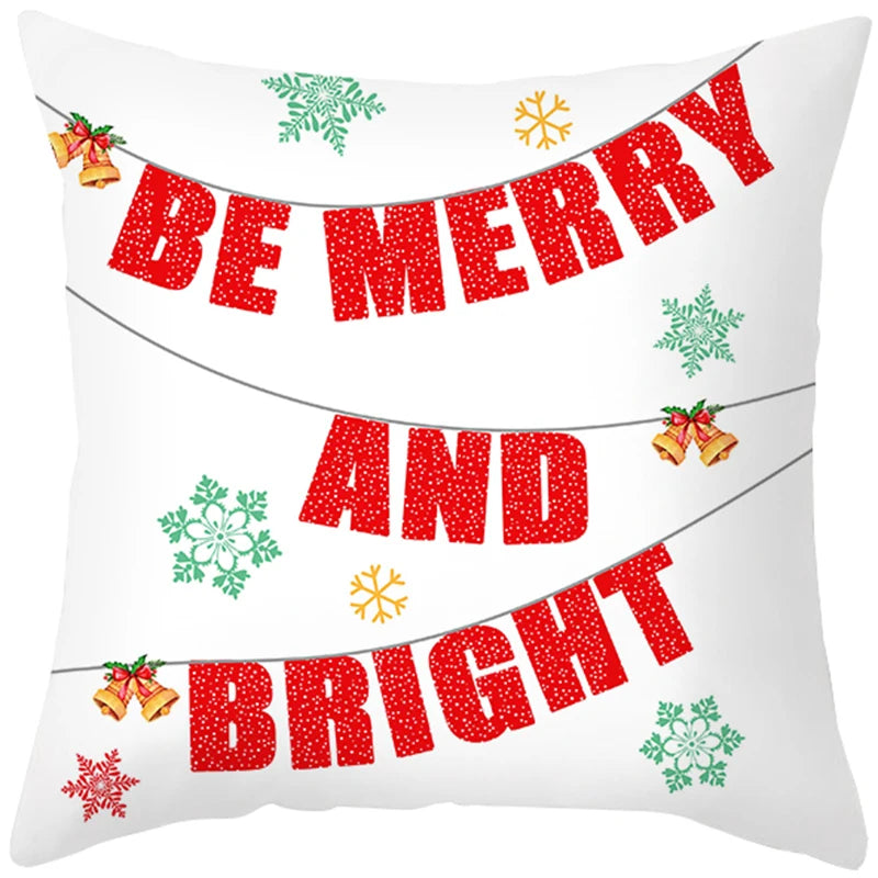 45cm Merry Christmas Cushion Cover Pillowcase 2023 Christmas Decorations for Home Ornament New Year Christmas Decor