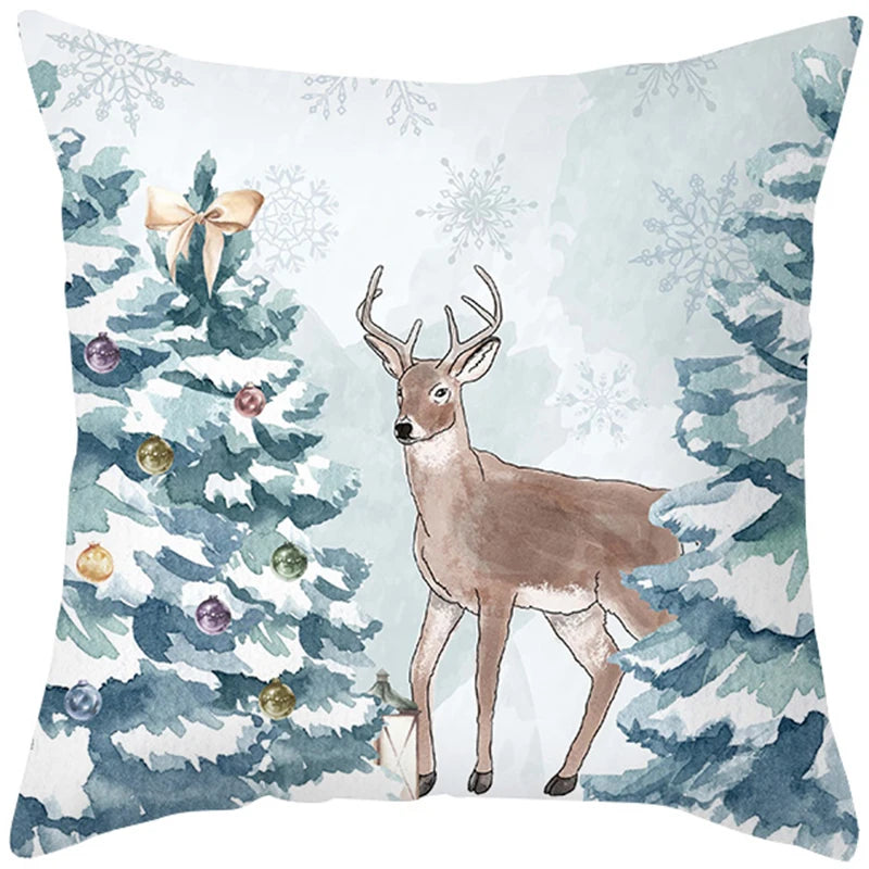 45cm Merry Christmas Cushion Cover Pillowcase 2023 Christmas Decorations for Home Ornament New Year Christmas Decor