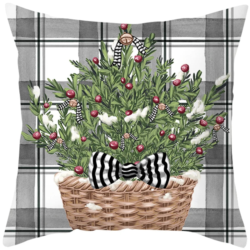 45cm Merry Christmas Cushion Cover Pillowcase 2023 Christmas Decorations for Home Ornament New Year Christmas Decor