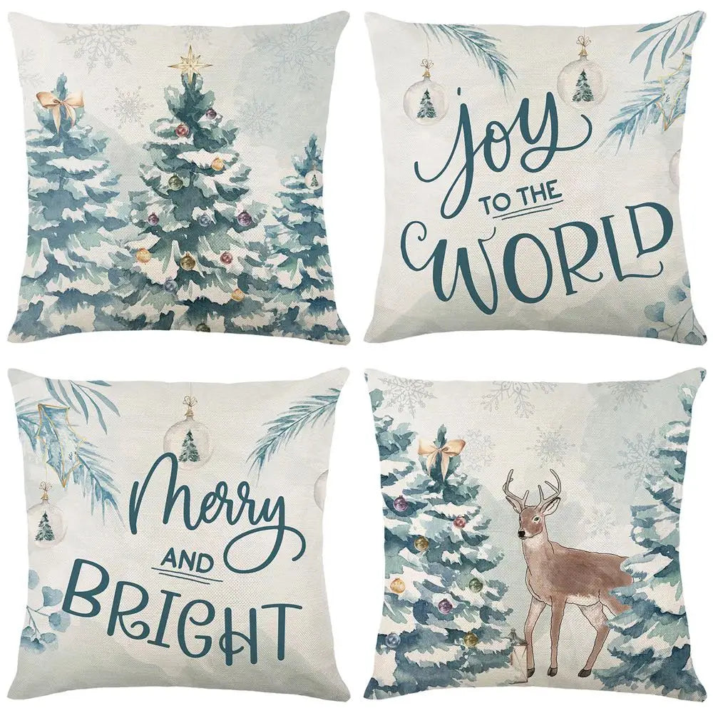 45cm Merry Christmas Cushion Cover Pillowcase 2023 Christmas Decorations for Home Ornament New Year Christmas Decor