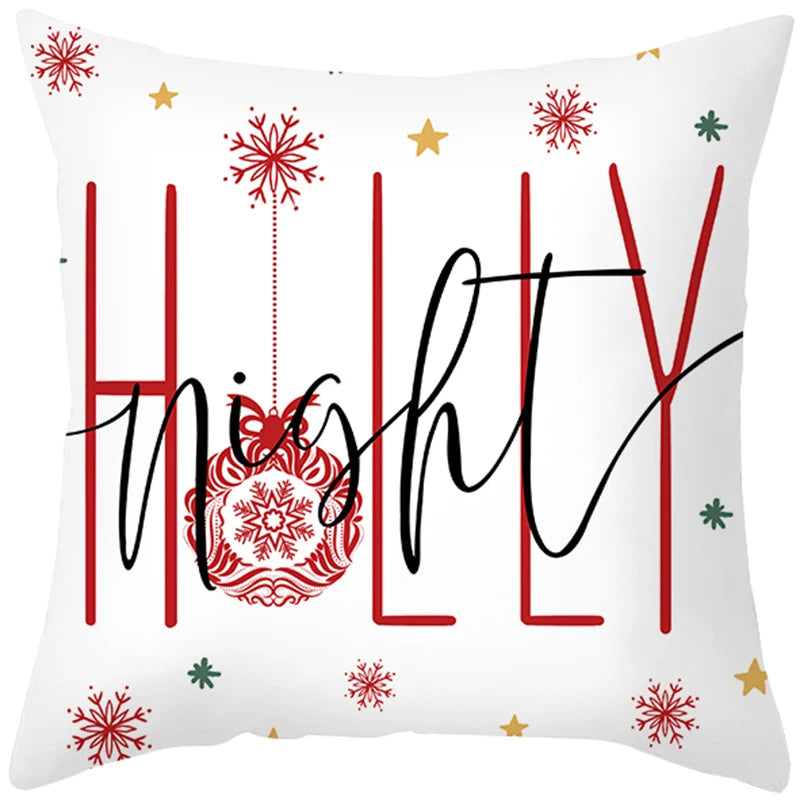 45cm Merry Christmas Cushion Cover Pillowcase 2023 Christmas Decorations for Home Ornament New Year Christmas Decor