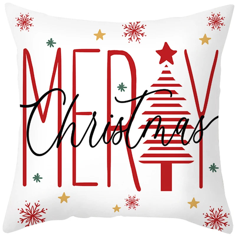 45cm Merry Christmas Cushion Cover Pillowcase 2023 Christmas Decorations for Home Ornament New Year Christmas Decor