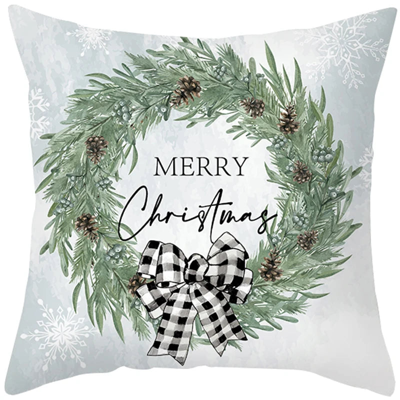 45cm Merry Christmas Cushion Cover Pillowcase 2023 Christmas Decorations for Home Ornament New Year Christmas Decor