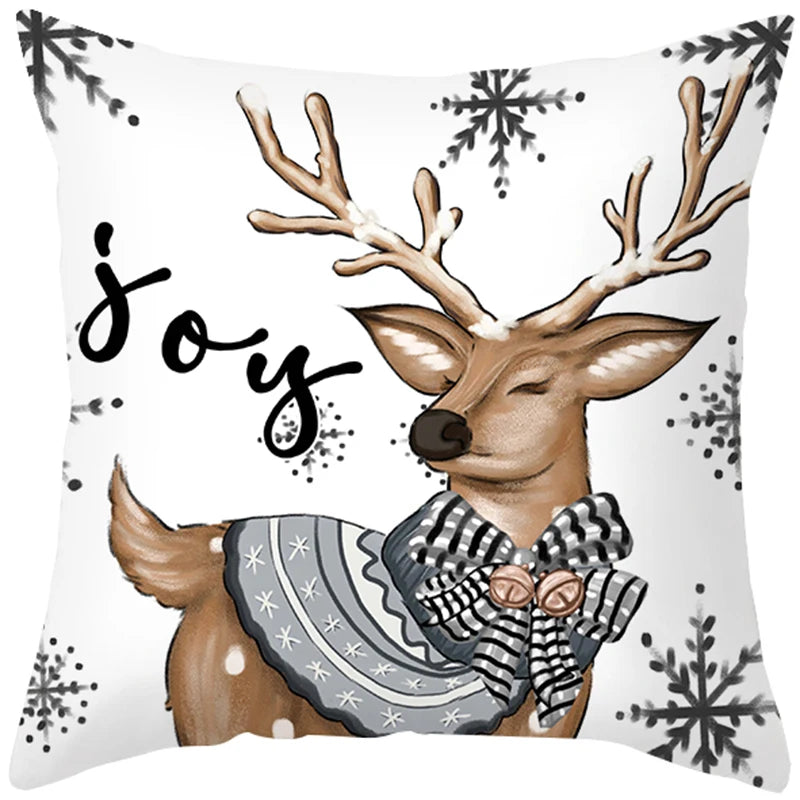 45cm Merry Christmas Cushion Cover Pillowcase 2023 Christmas Decorations for Home Ornament New Year Christmas Decor