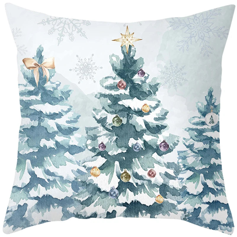 45cm Merry Christmas Cushion Cover Pillowcase 2023 Christmas Decorations for Home Ornament New Year Christmas Decor