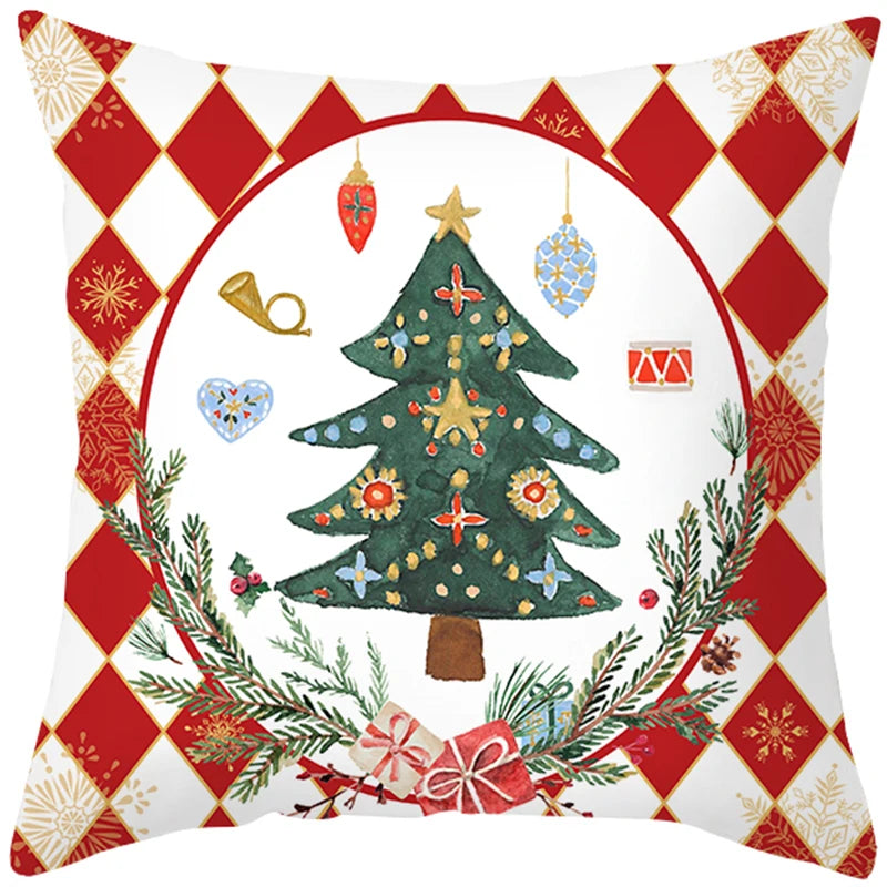 45cm Merry Christmas Cushion Cover Pillowcase 2023 Christmas Decorations for Home Ornament New Year Christmas Decor