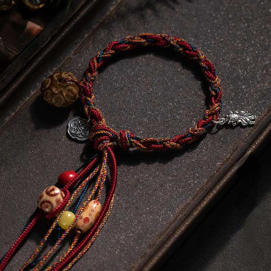 All Hand-woven Tibetan Colorful Hand Jomon Play Bracelet, Hand Rubbing Cotton Rope Woven Rope, Ethnic Style Hand Ornaments