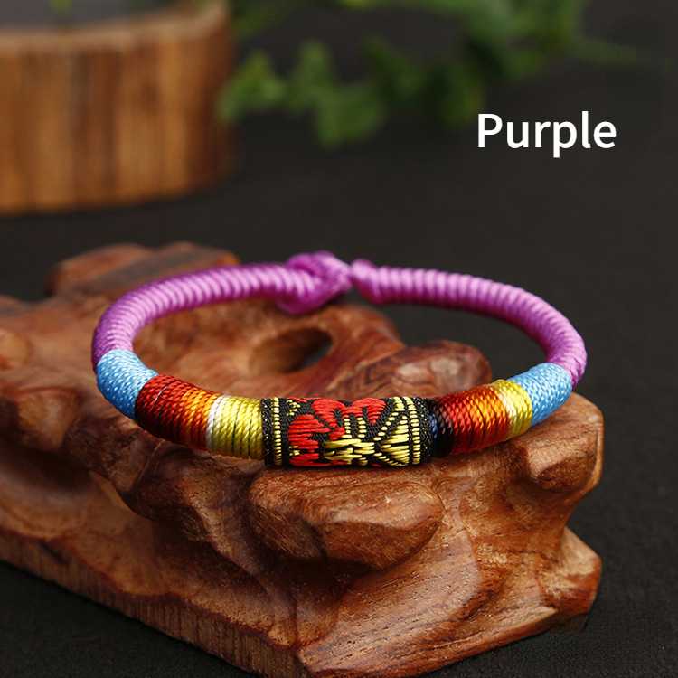 New Featured Handwoven Bracelet with Ethnic Style Embroidery Colorful Thread Bracelet for Men and Women