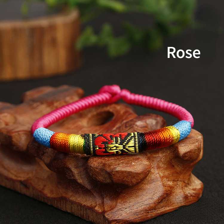 New Featured Handwoven Bracelet with Ethnic Style Embroidery Colorful Thread Bracelet for Men and Women