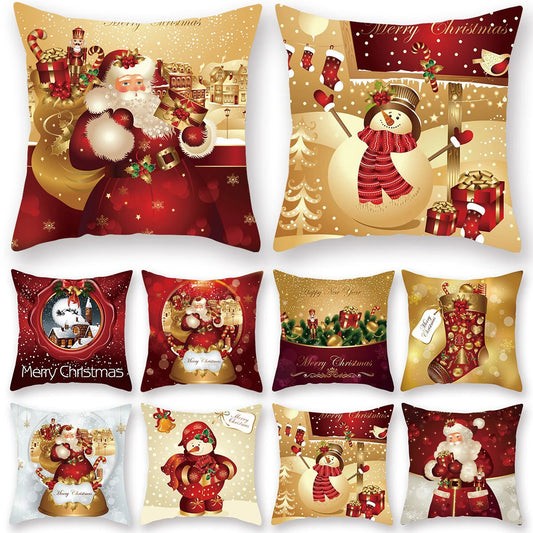 Christmas Cushion Cover Merry Christmas Decorations for Home Christmas Ornament Navidad Noel Xmas Gifts Happy New Year