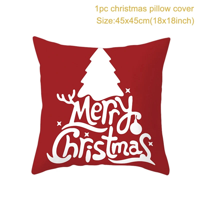 Christmas Cushion Cover Merry Christmas Decorations for Home Christmas Ornament Navidad Noel Xmas Gifts Happy New Year