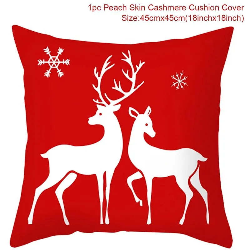 Christmas Cushion Cover Merry Christmas Decorations for Home Christmas Ornament Navidad Noel Xmas Gifts Happy New Year