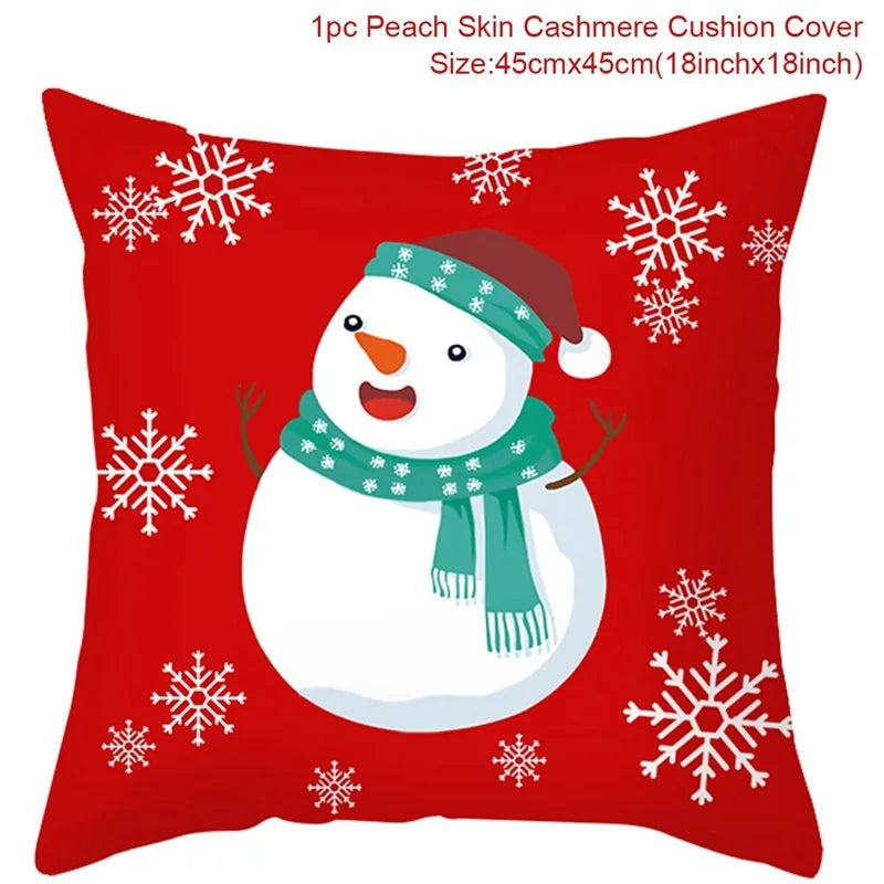 Christmas Cushion Cover Merry Christmas Decorations for Home Christmas Ornament Navidad Noel Xmas Gifts Happy New Year