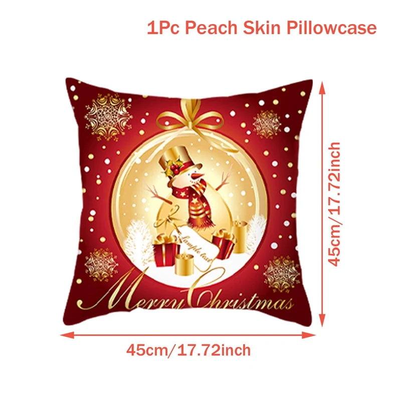 Christmas Cushion Cover Merry Christmas Decorations for Home Christmas Ornament Navidad Noel Xmas Gifts Happy New Year