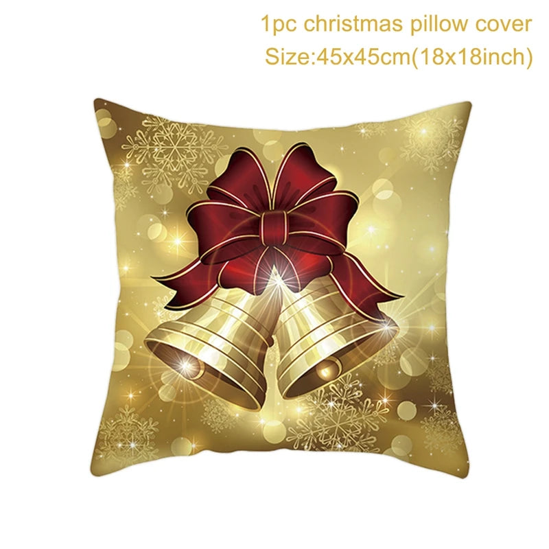 Christmas Cushion Cover Merry Christmas Decorations for Home Christmas Ornament Navidad Noel Xmas Gifts Happy New Year