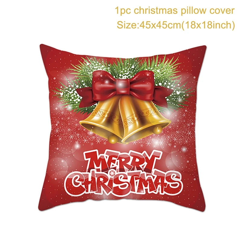 Christmas Cushion Cover Merry Christmas Decorations for Home Christmas Ornament Navidad Noel Xmas Gifts Happy New Year