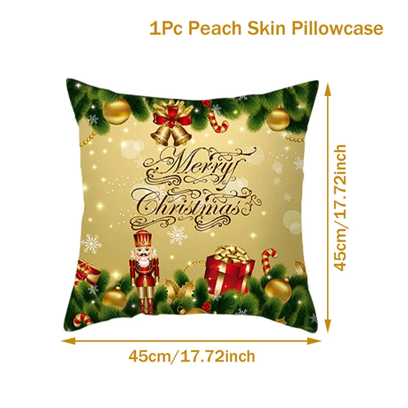 Christmas Cushion Cover Merry Christmas Decorations for Home Christmas Ornament Navidad Noel Xmas Gifts Happy New Year