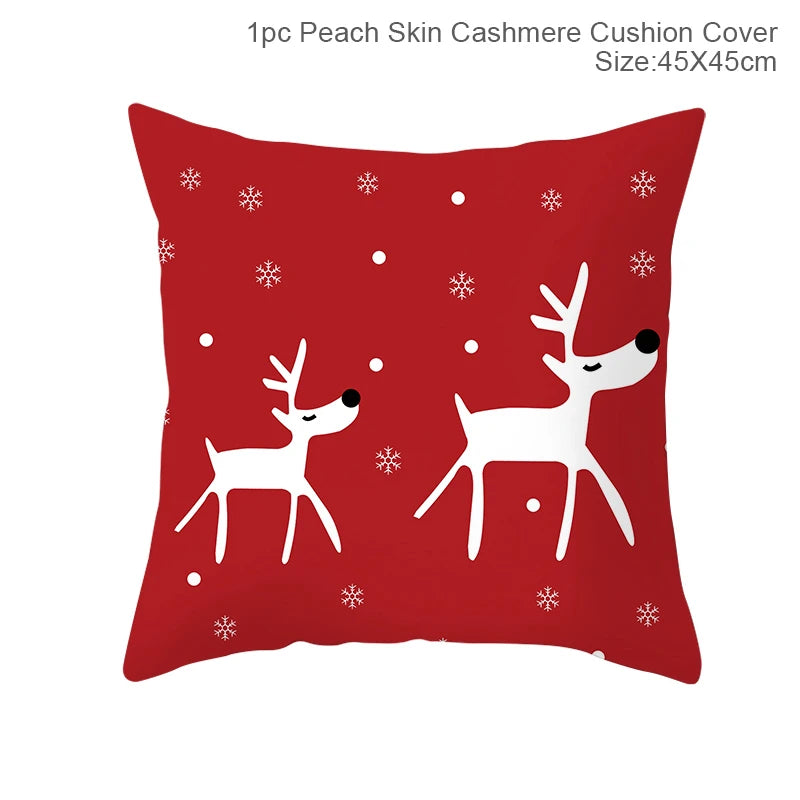 Christmas Cushion Cover Merry Christmas Decorations for Home Christmas Ornament Navidad Noel Xmas Gifts Happy New Year