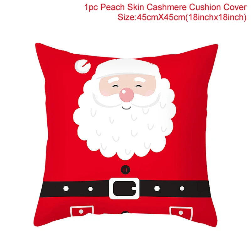 Christmas Cushion Cover Merry Christmas Decorations for Home Christmas Ornament Navidad Noel Xmas Gifts Happy New Year