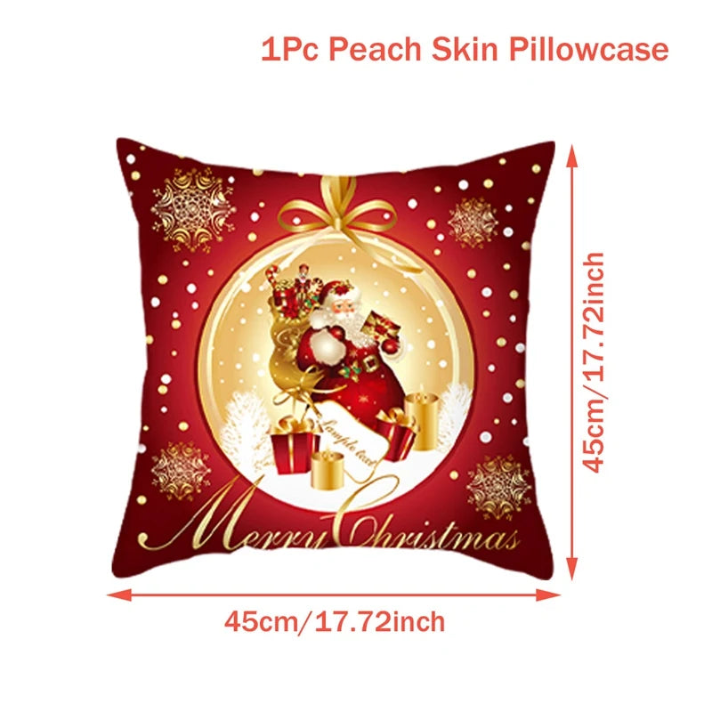 Christmas Cushion Cover Merry Christmas Decorations for Home Christmas Ornament Navidad Noel Xmas Gifts Happy New Year