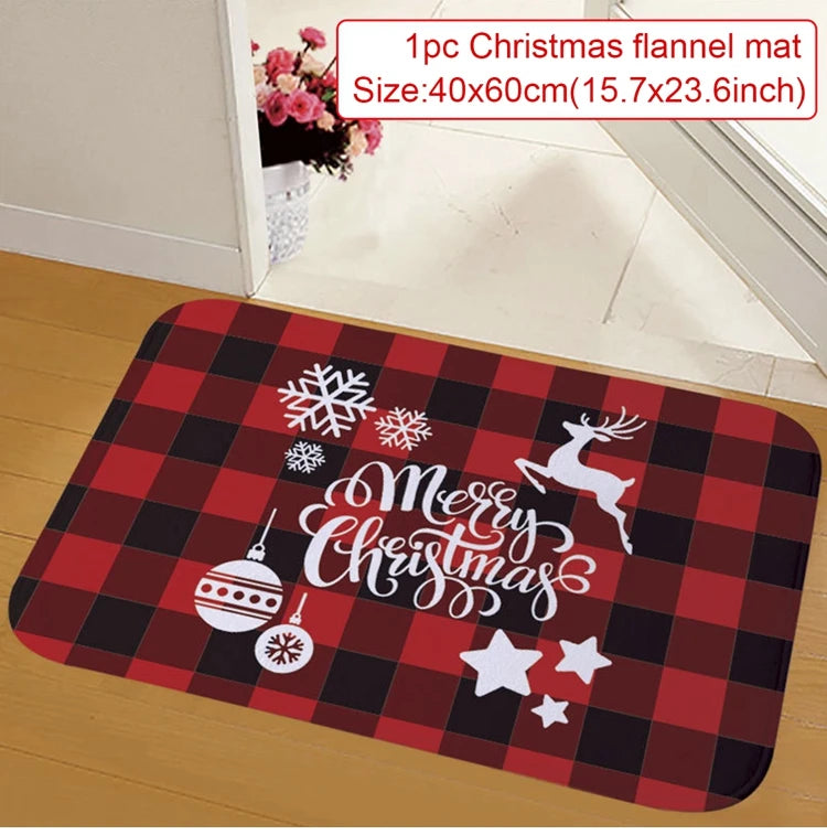 Christmas Door Mat Santa Claus Outdoor Carpet Merry Christmas Decorations For Home 2023 Navidad Xmas Ornament New Year 2024