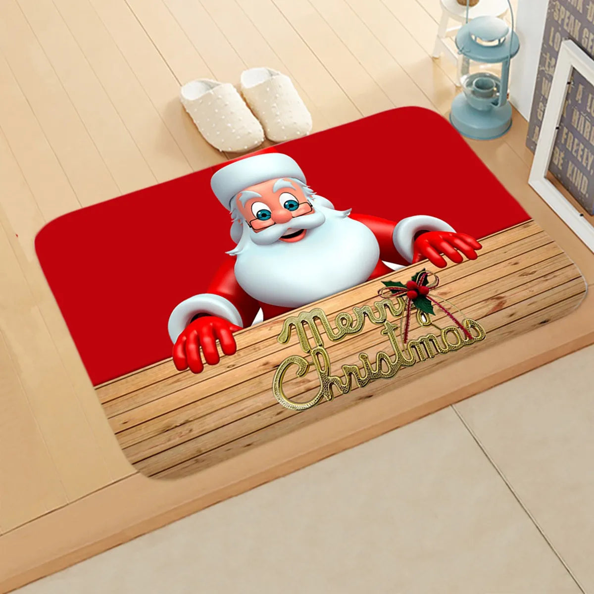 Christmas Door Mat Santa Claus Outdoor Carpet Merry Christmas Decorations For Home 2023 Navidad Xmas Ornament New Year 2024