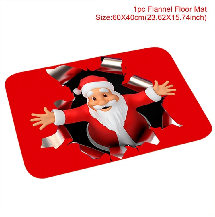 Christmas Door Mat Santa Claus Outdoor Carpet Merry Christmas Decorations For Home 2023 Navidad Xmas Ornament New Year 2024