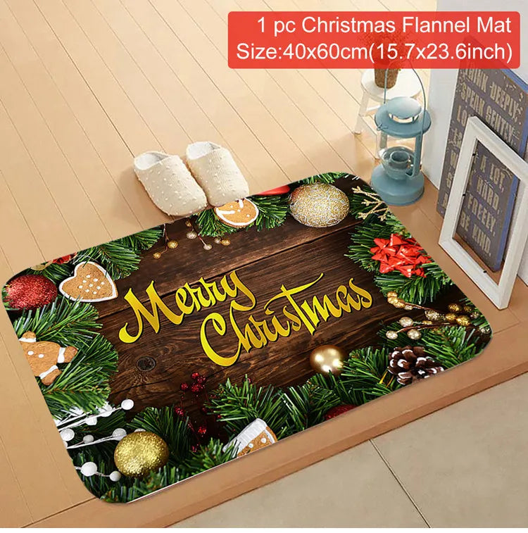 Christmas Door Mat Santa Claus Outdoor Carpet Merry Christmas Decorations For Home 2023 Navidad Xmas Ornament New Year 2024