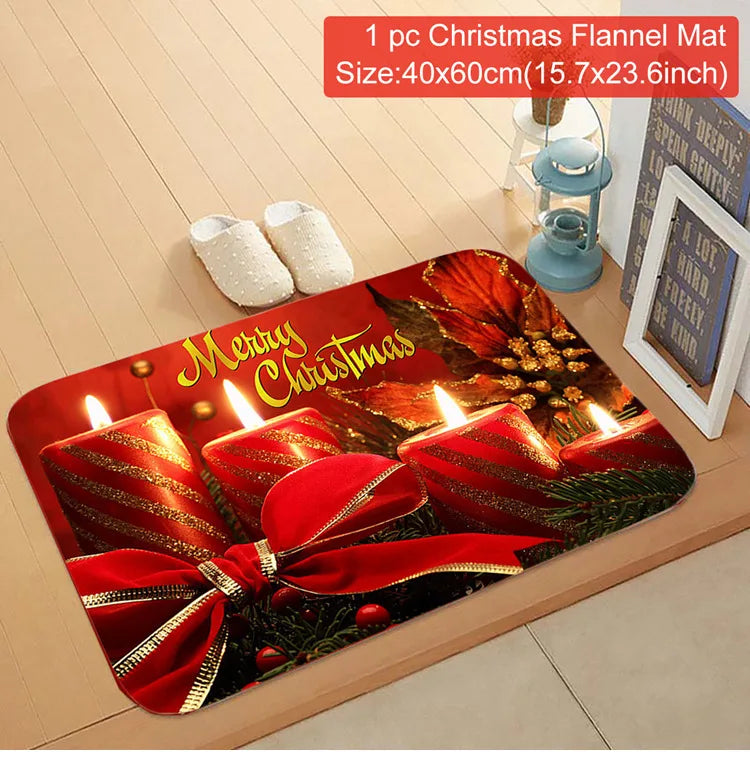 Christmas Door Mat Santa Claus Outdoor Carpet Merry Christmas Decorations For Home 2023 Navidad Xmas Ornament New Year 2024