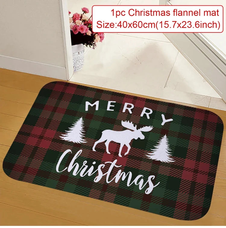 Christmas Door Mat Santa Claus Outdoor Carpet Merry Christmas Decorations For Home 2023 Navidad Xmas Ornament New Year 2024