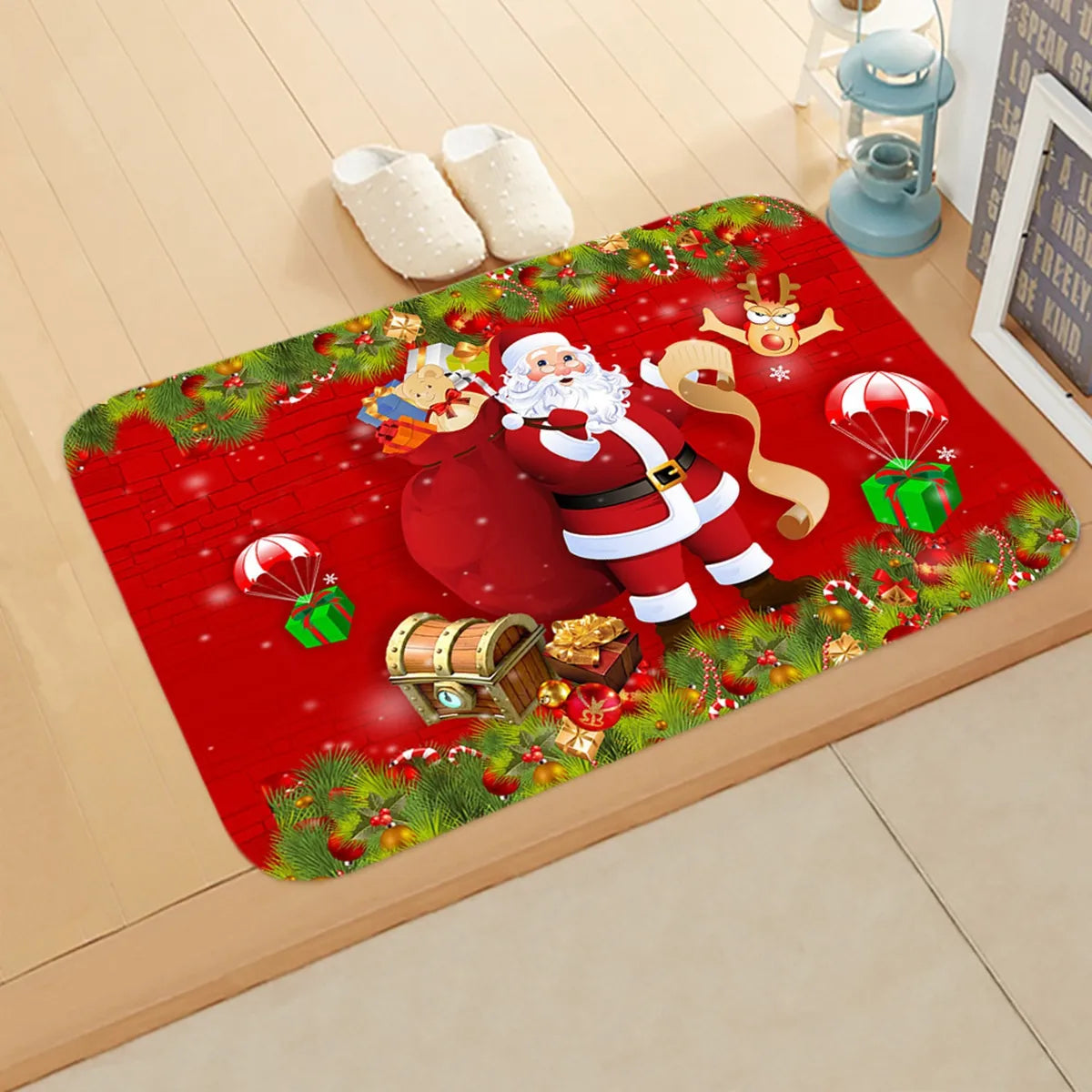 Christmas Door Mat Santa Claus Outdoor Carpet Merry Christmas Decorations For Home 2023 Navidad Xmas Ornament New Year 2024