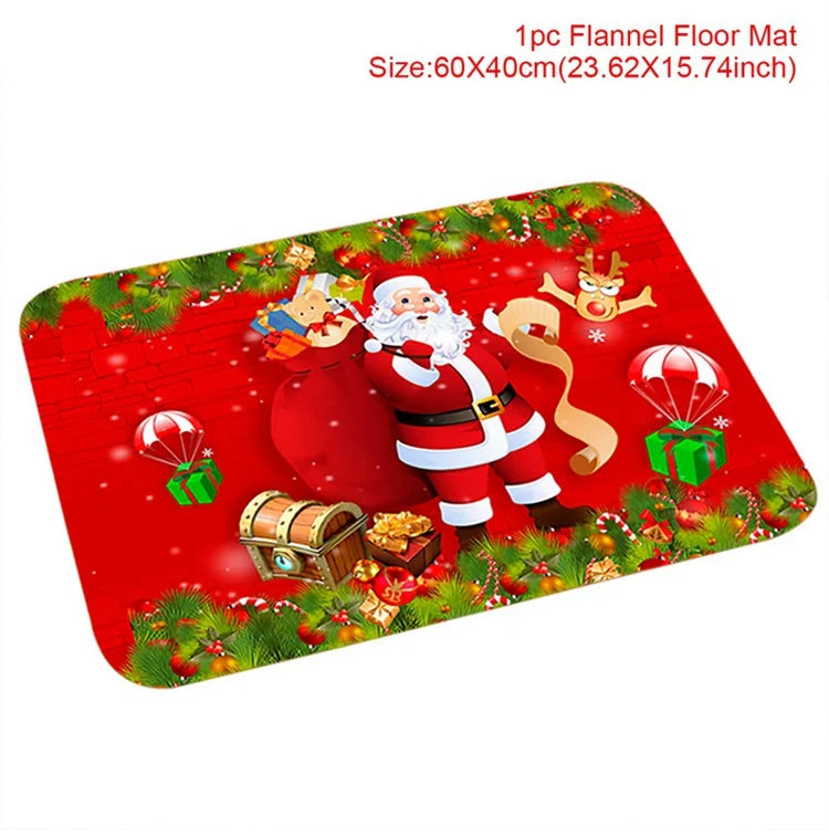 Christmas Door Mat Santa Claus Outdoor Carpet Merry Christmas Decorations For Home 2023 Navidad Xmas Ornament New Year 2024