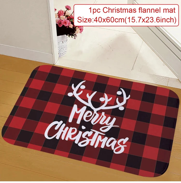 Christmas Door Mat Santa Claus Outdoor Carpet Merry Christmas Decorations For Home 2023 Navidad Xmas Ornament New Year 2024