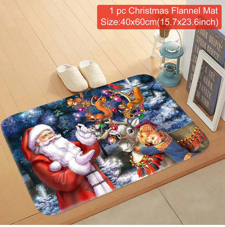 Christmas Door Mat Santa Claus Outdoor Carpet Merry Christmas Decorations For Home 2023 Navidad Xmas Ornament New Year 2024