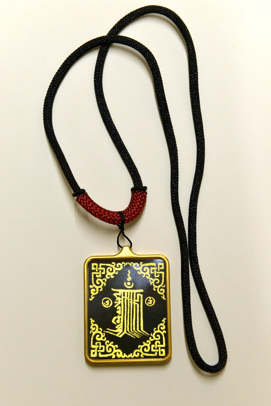 Hand-painted Tibetan Rnam-bcu Dbang-ldan Small Thangka Necklace