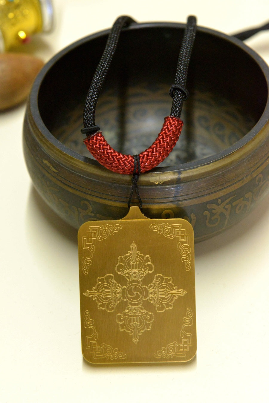 Hand-painted Tibetan Rnam-bcu Dbang-ldan Small Thangka Necklace