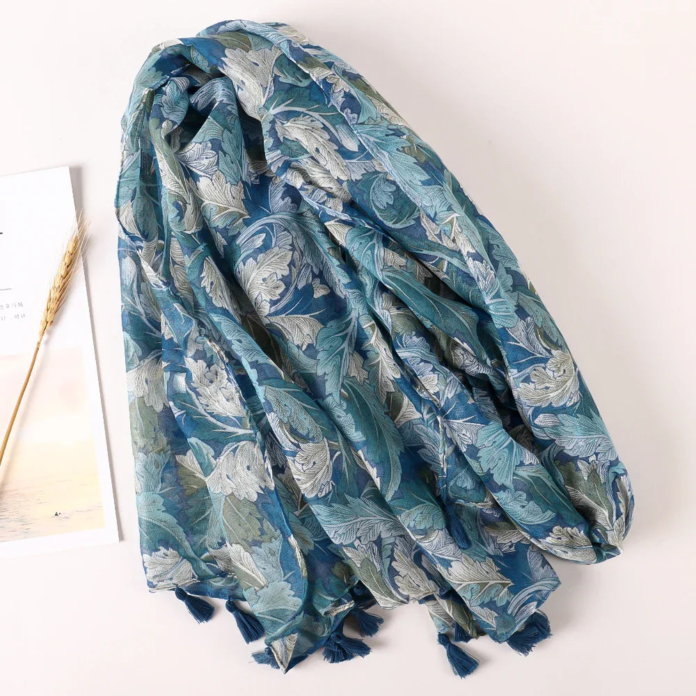 Cotton Scarf Women Large Shawls Pashmina Muslim Hijab Foulard Design Print Lady Beach Stole Head Scarves