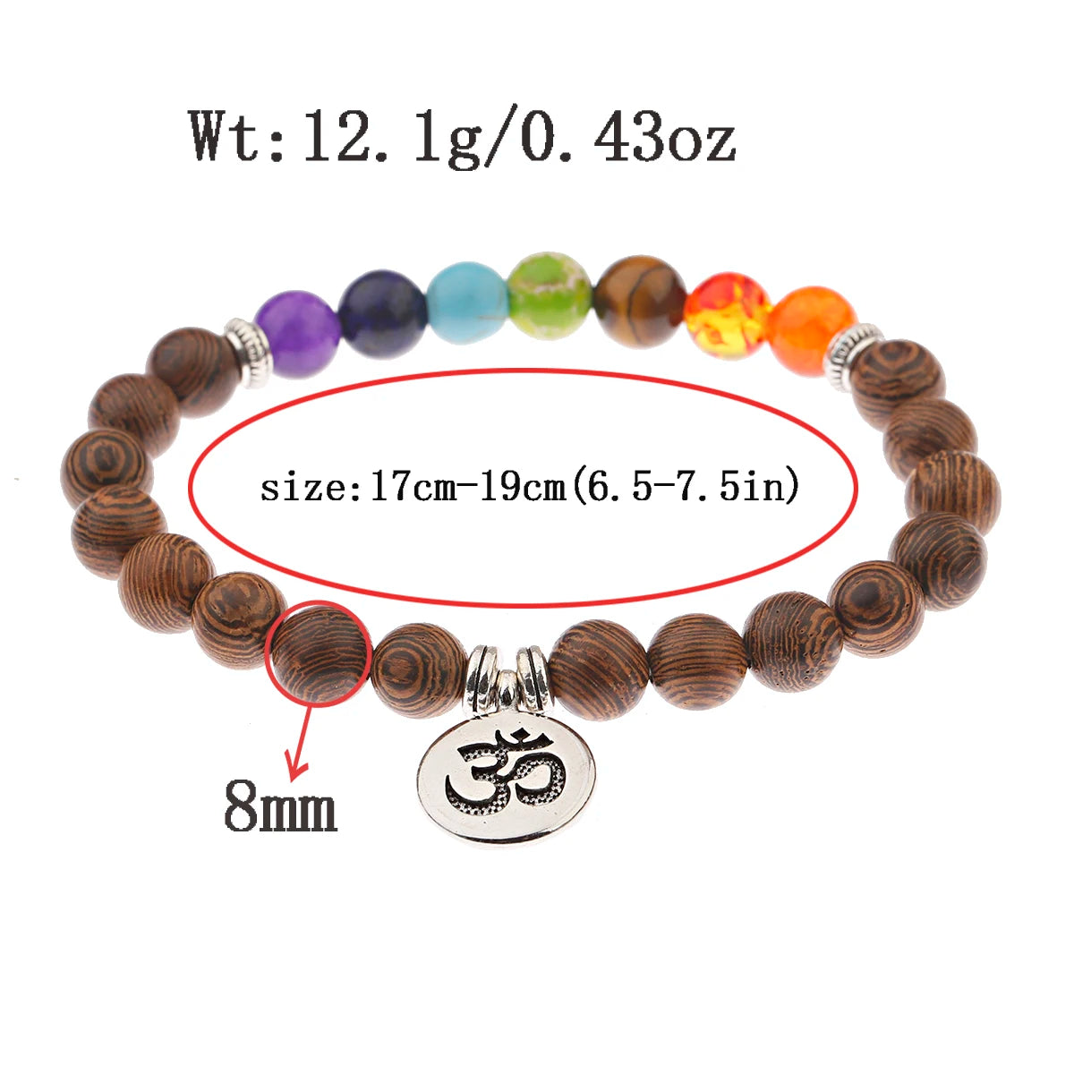 New Classic Natural Wood Beads Bracelets For Women Meditation Prayer Sliver Om Pendant Bracelet Men Wooden Yoga Jewelry
