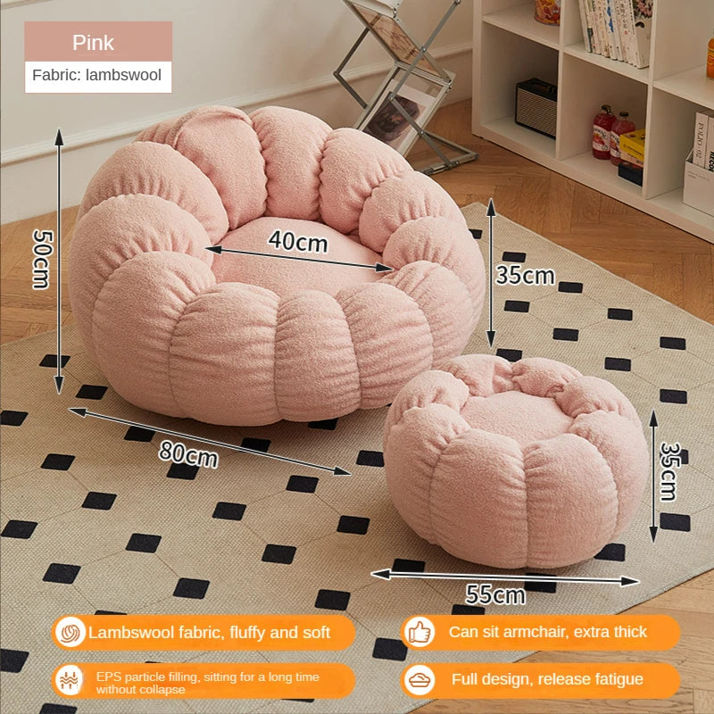 Lazy Sofa Chair balcony Leisure bean bag chair sleep Sofa couches for living with Stool Bedroom Furniture floor Sofa chair