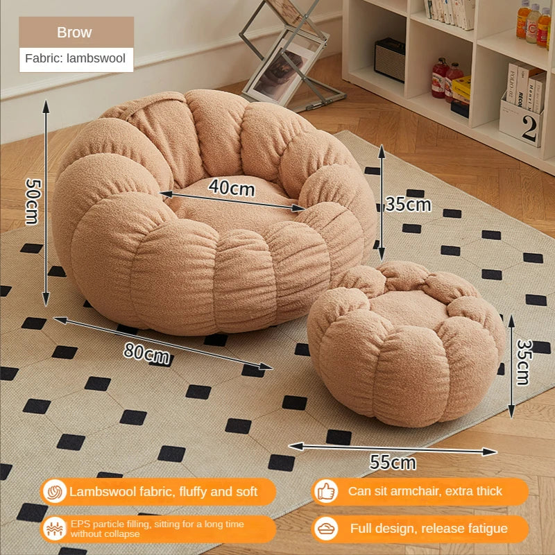 Lazy Sofa Chair balcony Leisure bean bag chair sleep Sofa couches for living with Stool Bedroom Furniture floor Sofa chair