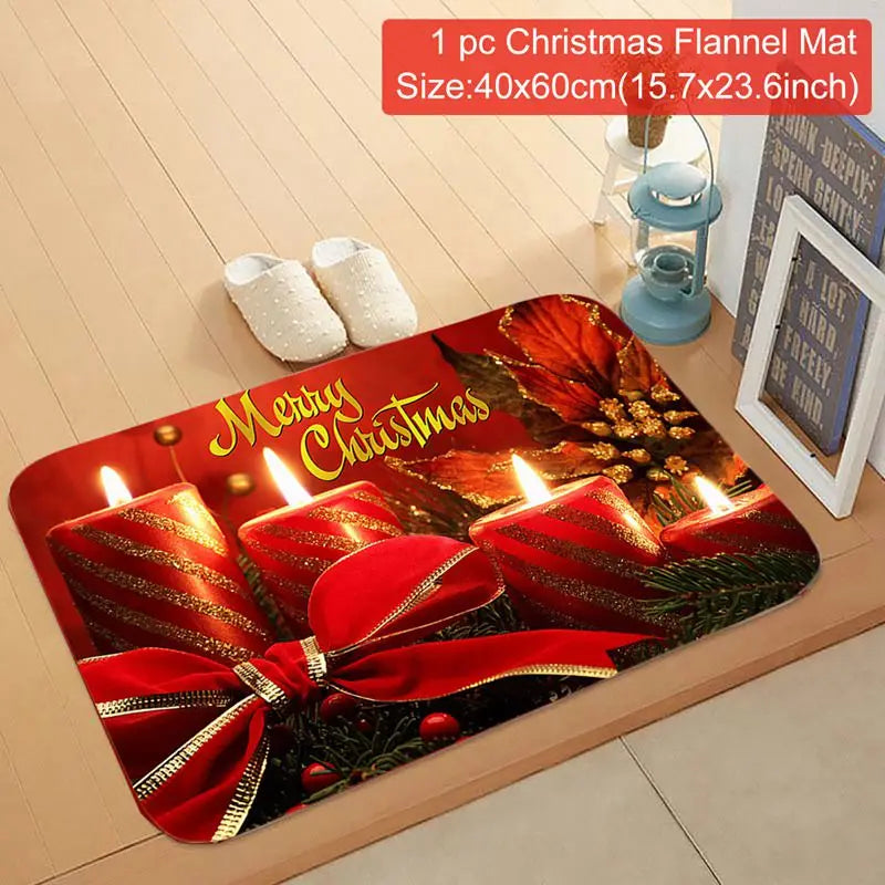 Merry Christmas Decorations for Home Elk Doormat Navidad Ornament New Year 2024 Gifts Xmas Party Decor Natal Noel 2023 Rug Mat