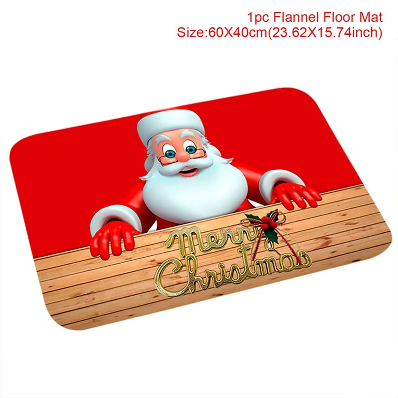 Merry Christmas Decorations for Home Elk Doormat Navidad Ornament New Year 2024 Gifts Xmas Party Decor Natal Noel 2023 Rug Mat