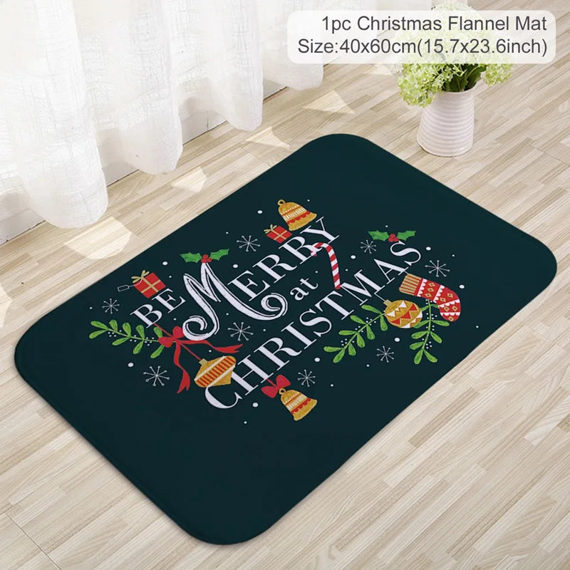 Merry Christmas Decorations for Home Elk Doormat Navidad Ornament New Year 2024 Gifts Xmas Party Decor Natal Noel 2023 Rug Mat